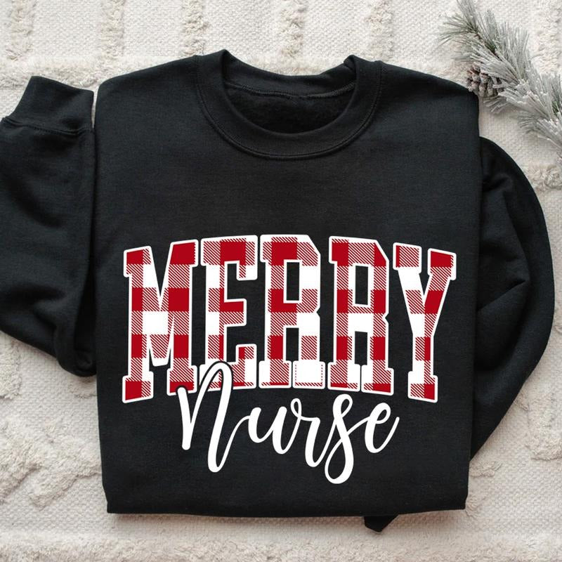Merry Nurse Shirt, Nurse Christmas Sweatshirt, Cute Holiday RN T-shirt, Christmas Gift for Nurse Hoodie | WearSparks.com