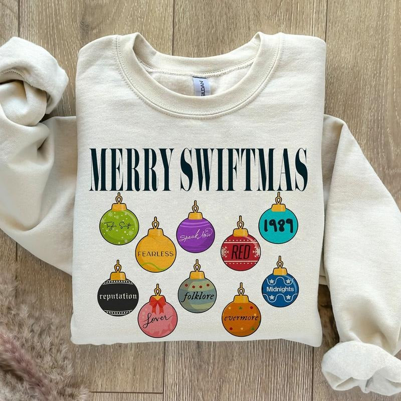 Merry Swiftmas Christmas Crewneck Sweatshirt, Hoodie, T-shirt | WearSparks.com
