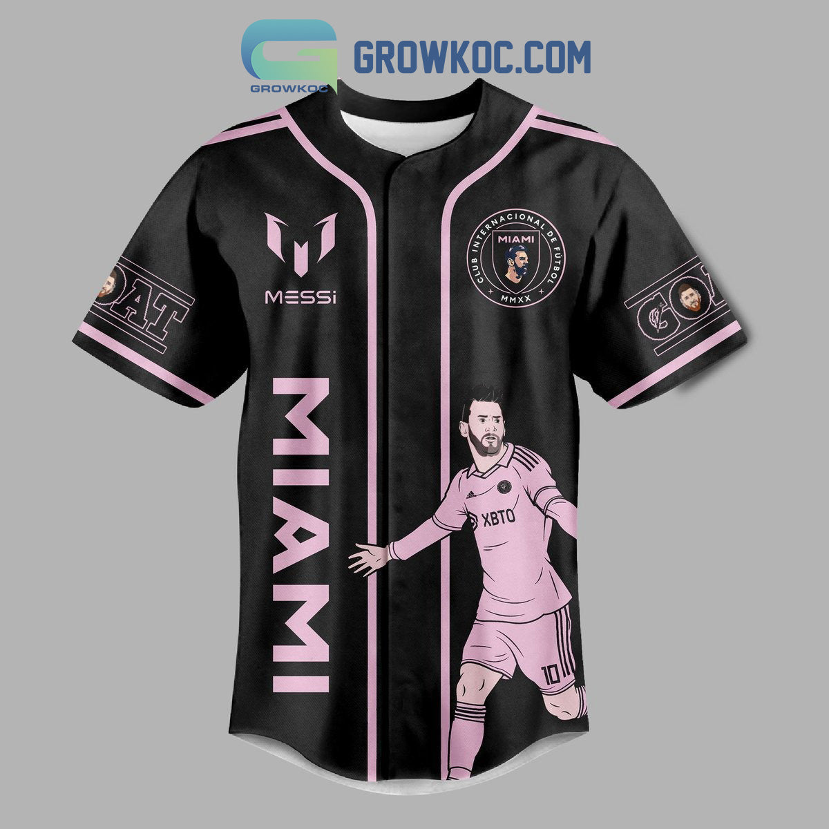 Messi 10 Goat Inter Miami Personalized Baseball Jersey