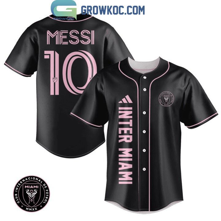 Messi 10 Inter Miami FC Black Design Baseball Jersey