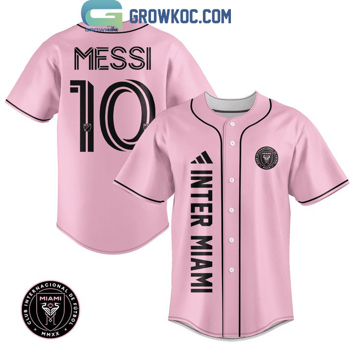 Messi 10 Inter Miami FC Pink Design Baseball Jersey