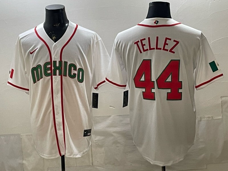 Mexico Baseball #44 Tellez White 2026 World Baseball Classic Home Stadium 26 World Cup