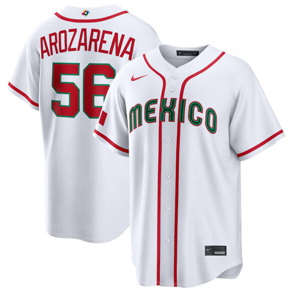 Mexico Baseball #56 Randy Arozarena White 2026 World Baseball Classic Home