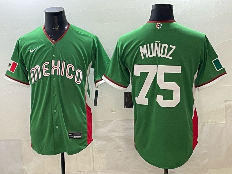 Mexico Baseball #75 Andrés Muñoz Green 2026 World Baseball Classic Stadium 26 World Cup