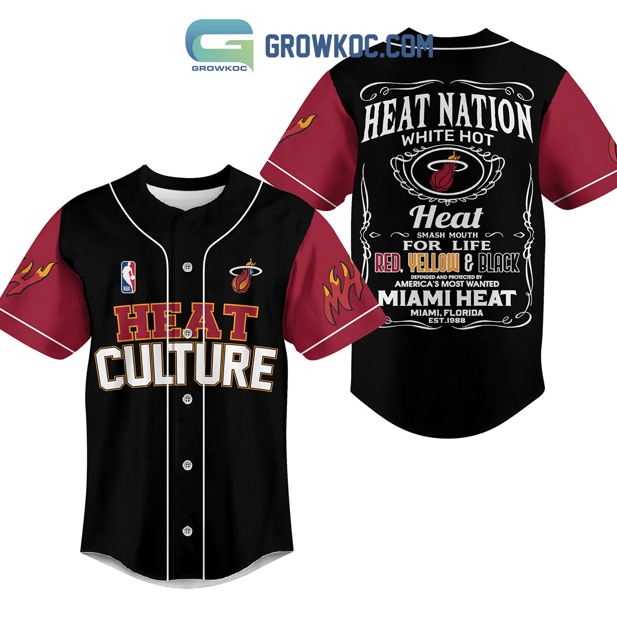 Miami Heat Heat Nation White Hot Heat Baseball Jersey