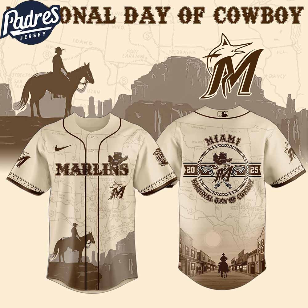 Miami Marlins MLB X National Day Of Cowboy Personalized Baseball Jersey - Padres Jersey Oasis: Elevate Your Baseball...