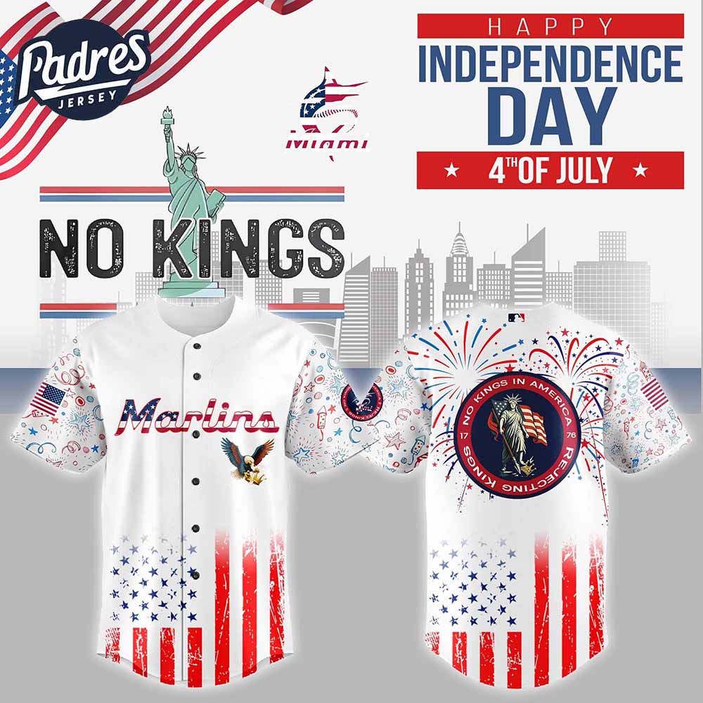 Miami Marlins MLB X The 4th Of July X Military Custom Baseball Jersey - Padres Jersey Oasis: Elevate Your Baseball Style...