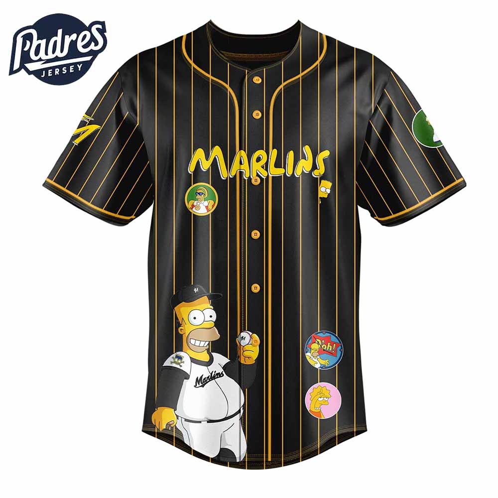 Miami Marlins MLB x The Simpsons Baseball Jersey Style - Padres Jersey Oasis: Elevate Your Baseball Style Game... (Image 2)