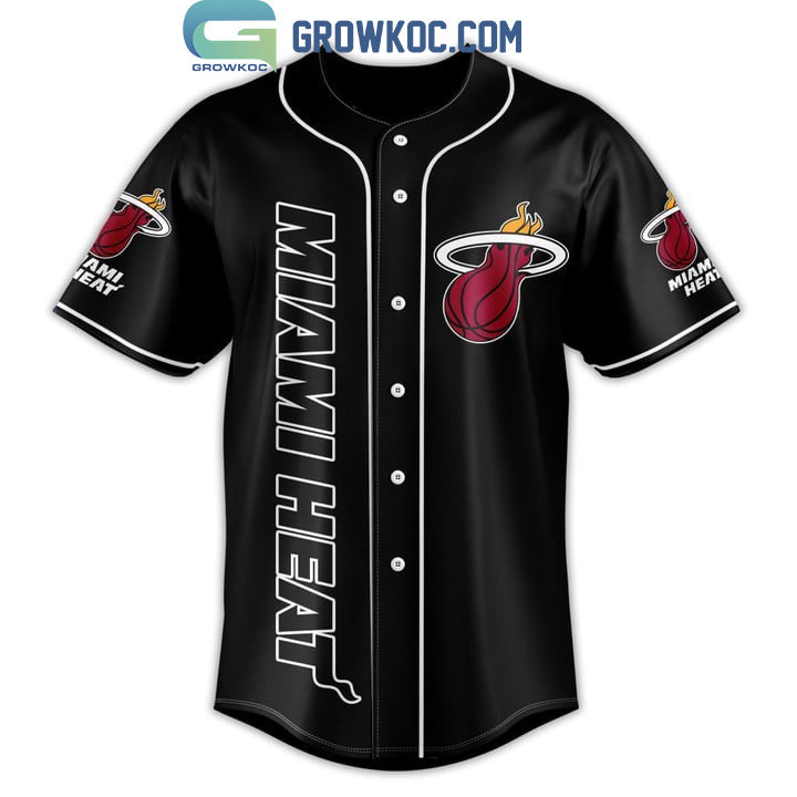 Miami Heat NBA 1988 Black Design Baseball Jersey
