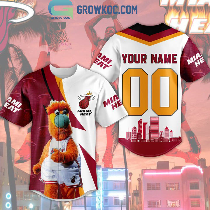 Miami Heat NBA Mascot Personalized Baseball Jersey