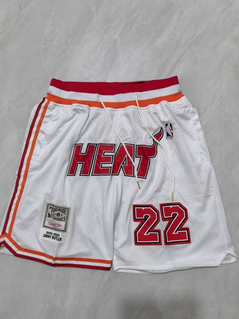 Miami Heat Heat White Retro Shorts Style 2