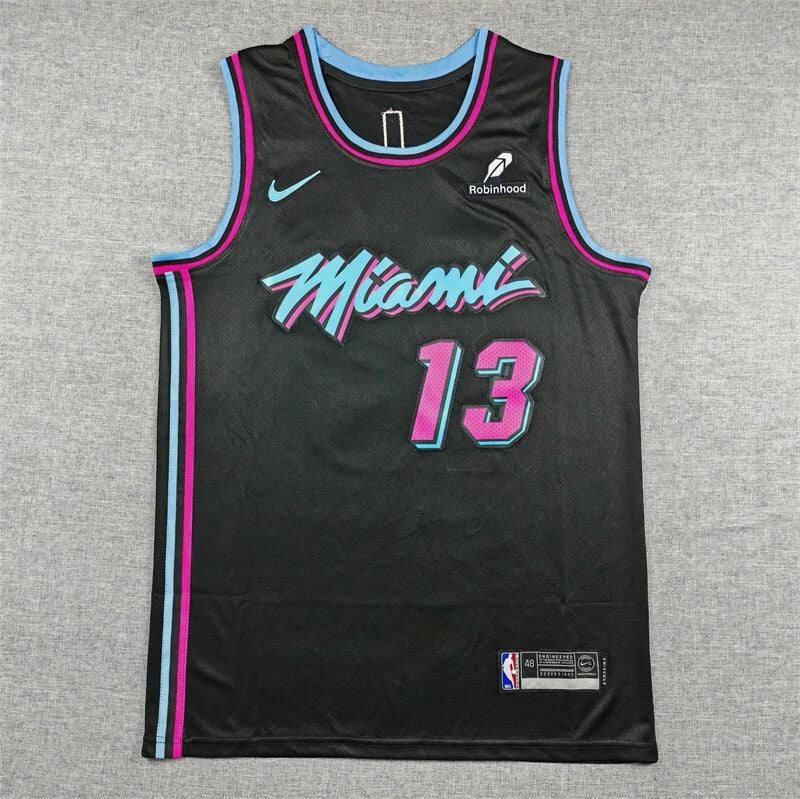 Miami Heat #13 Bam Adebayo Heat 13 Black City Edition Style 2