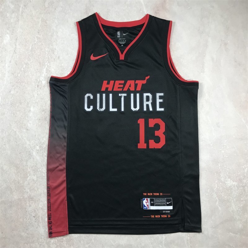 Miami Heat #13 Bam Adebayo Hot Press Heat 13 Black City s-xxl Style 2