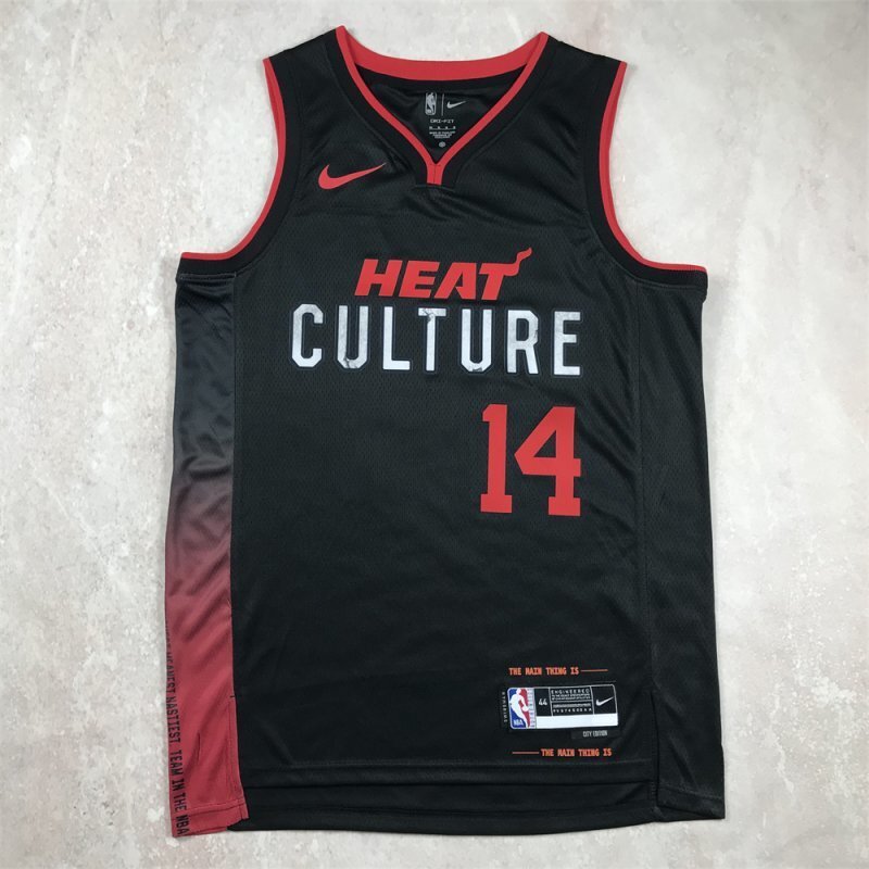 Miami Heat #14 Tyler Herro Hot Press Heat 14 Black City s-xxl Style 2