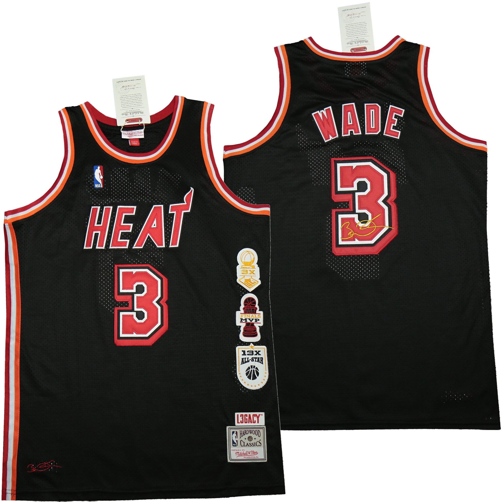 Miami Heat #3 Dwayne Wade Heat 3 Black Edition Retro