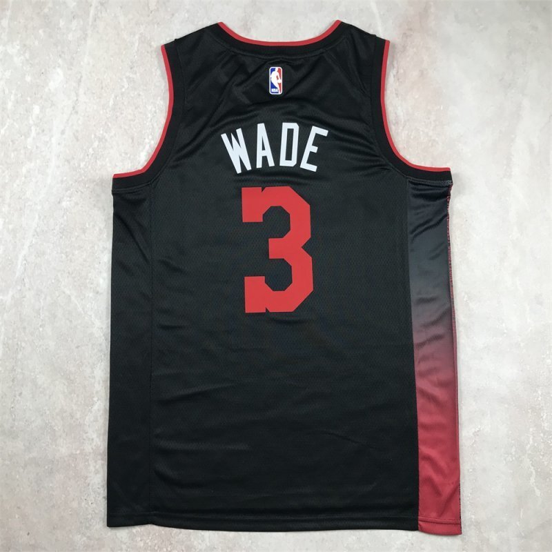 Miami Heat #3 Dwyane Wade Hot Press Heat 3 Black City s-xxl Style 1