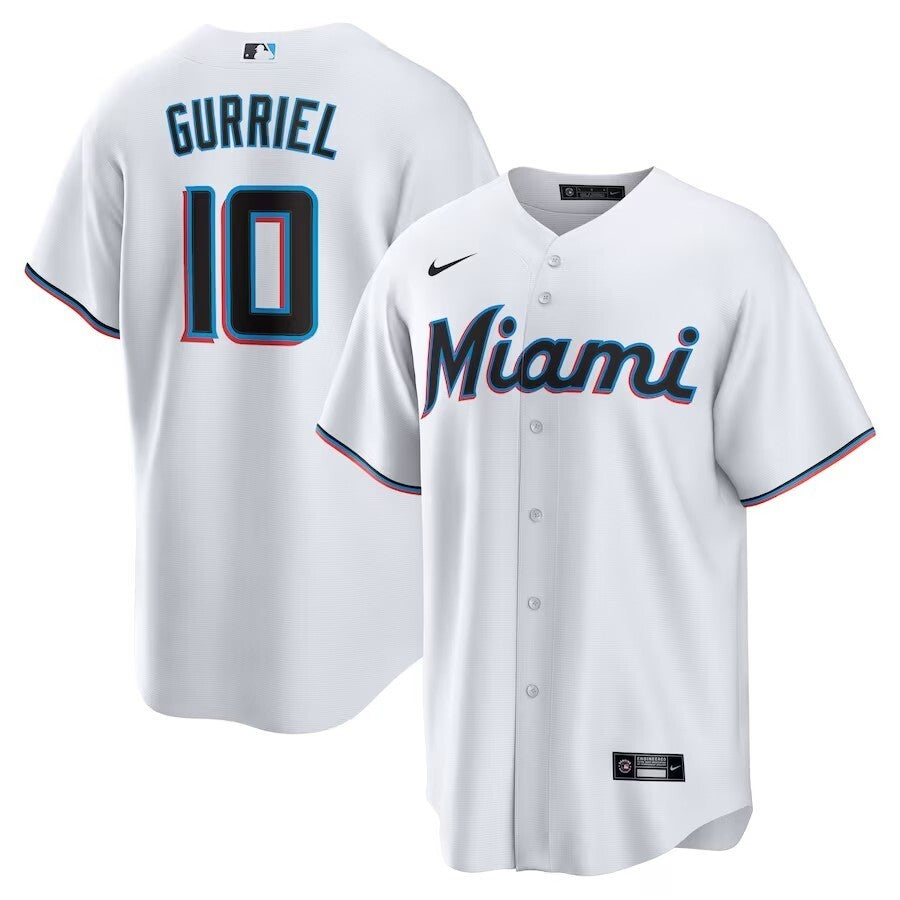 Miami Marlins #10 Yuli Gurriel Replica Player Jersey - White