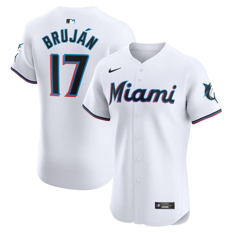 Miami Marlins #17 Vidal Brujan Home Elite Player Jersey - White