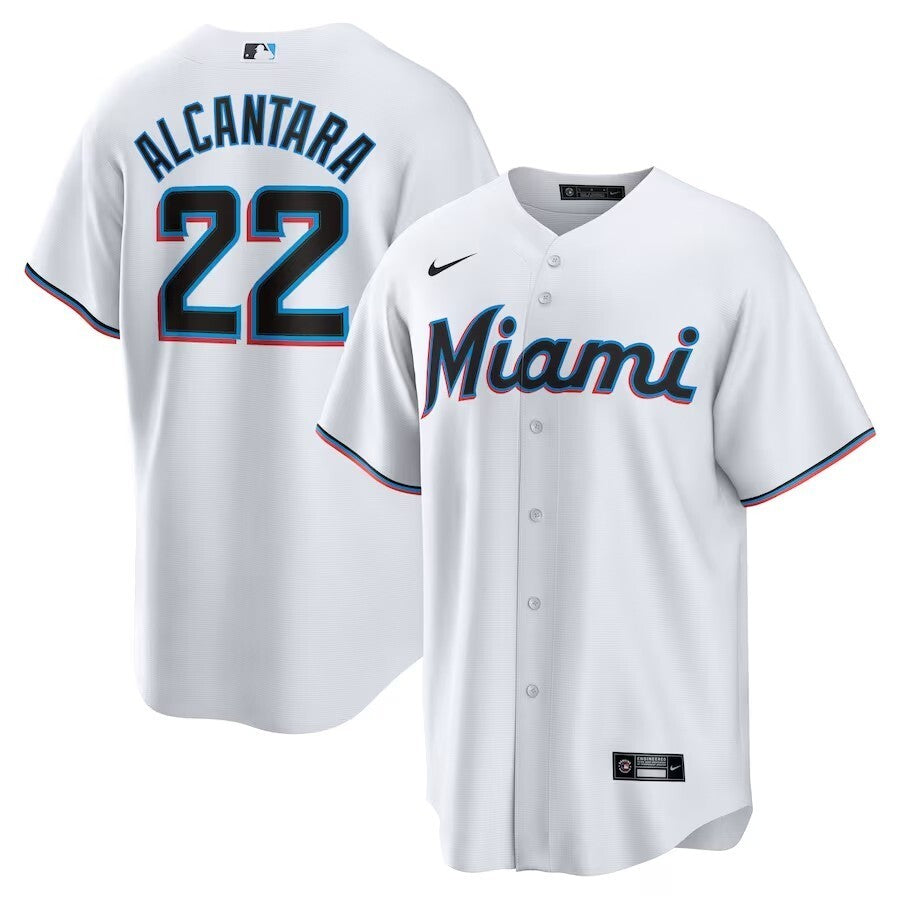 Miami Marlins #22 Sandy Alcantara Replica Player Jersey - White