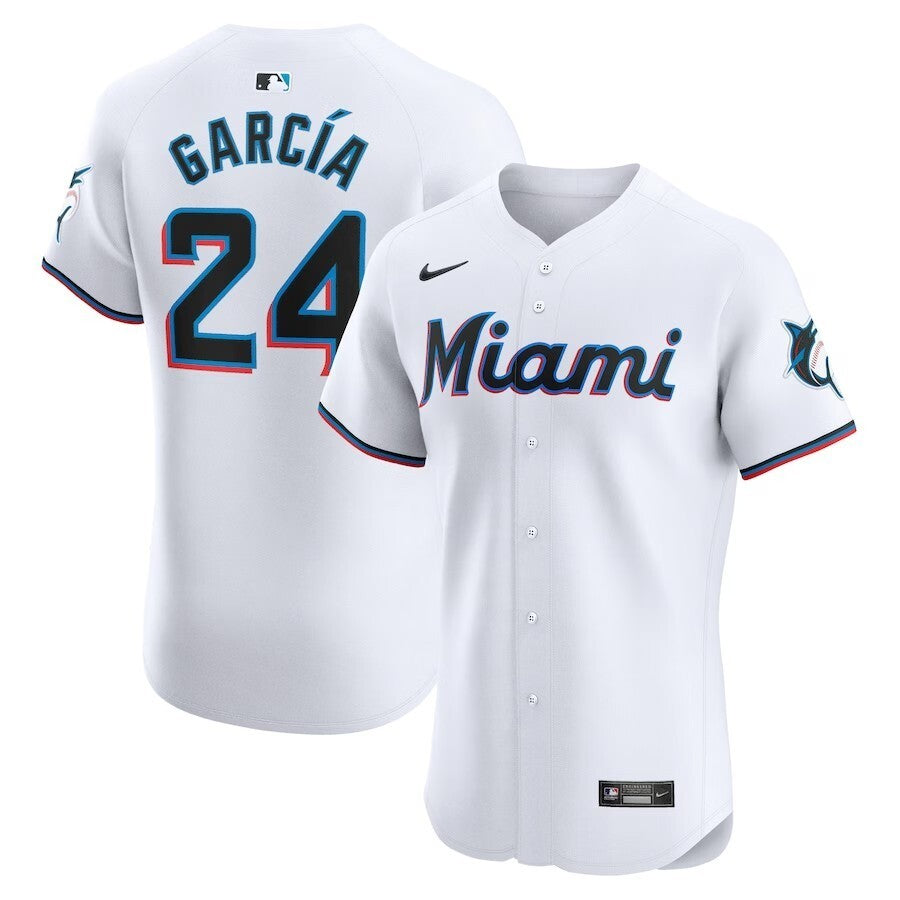 Miami Marlins #24 Avisail Garcia Home Elite Player Jersey - White