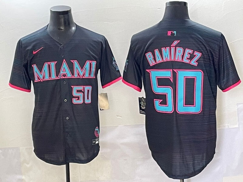 Miami Marlins #50 Ramirez Marlins Collaboration Style 2