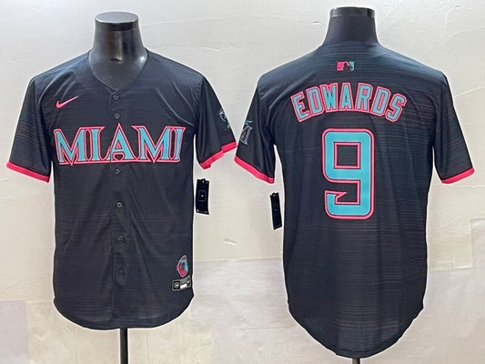 Miami Marlins #9 Edwards Marlins Collaboration Style 2