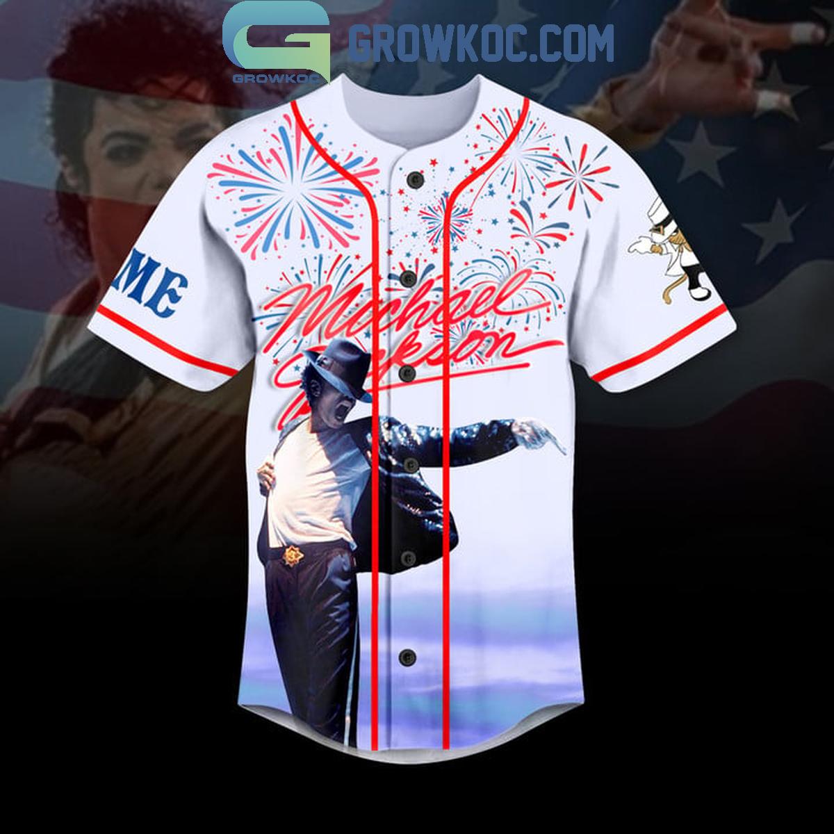 Michael Jackson 4th Of July American Proud Personalized Baseball Jersey