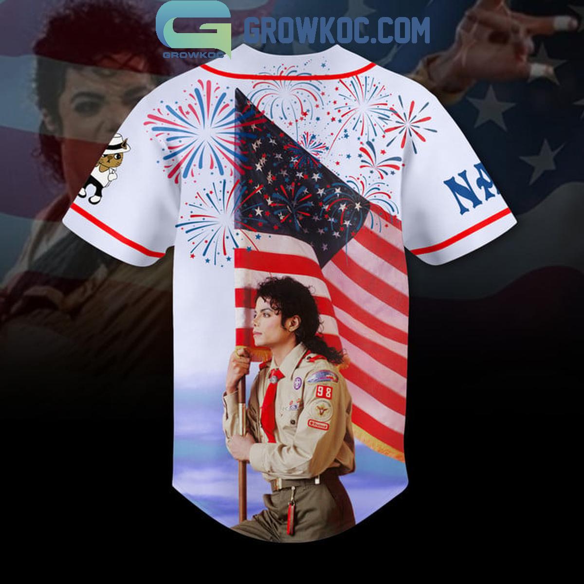 Michael Jackson 4th Of July American Proud Personalized Baseball Jersey