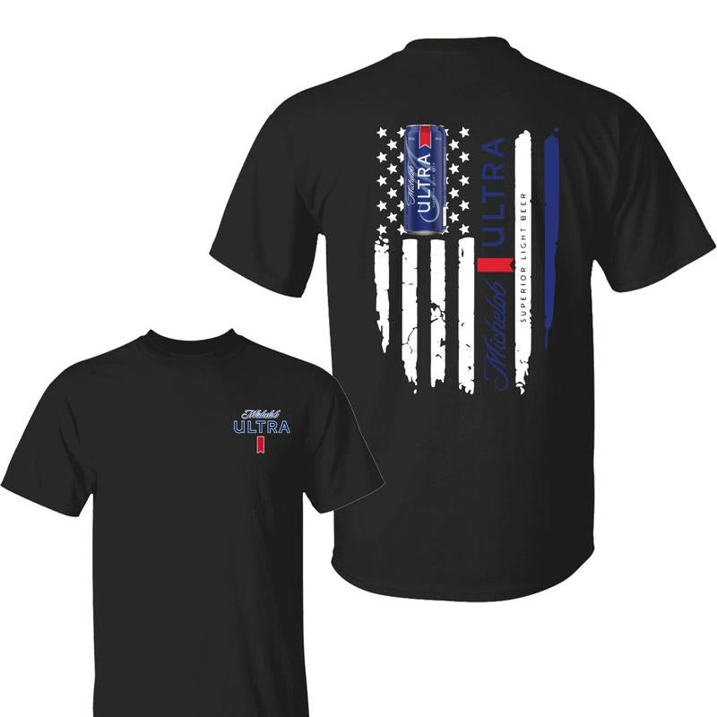 Michellob Ultra Shirt, Bold American Flag Design & Beer Can Graphic, Perfect for Beer Enthusiasts, Great for Casual...