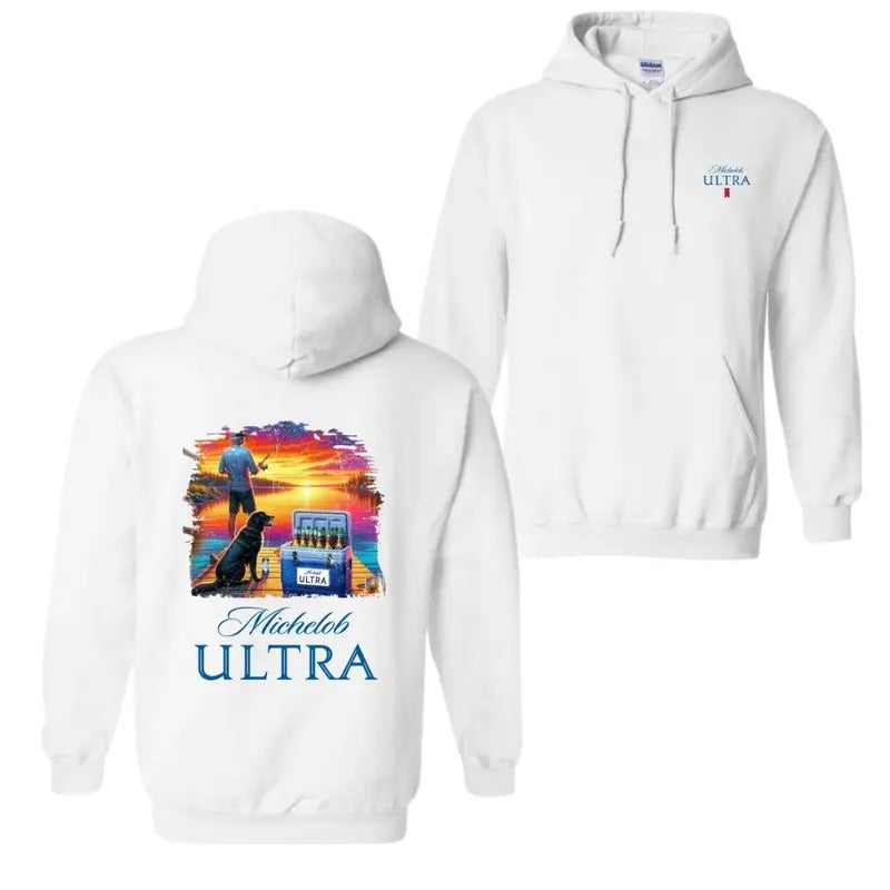 Michelob Ultra Fishing 2 Sided T-shirt, Hoodie Trendy Shirt, Gifts For All Menswear Stylish Menswear Stylish Menswear...