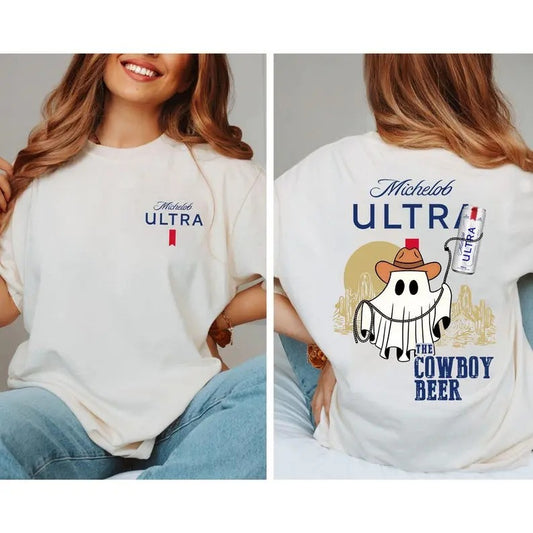 Michelob Ultra Ghost Halloween Shirt, cowboy Ghost Halloween Shirt, Fall Season Shirt, Michelob Beers Shirt, Funny...