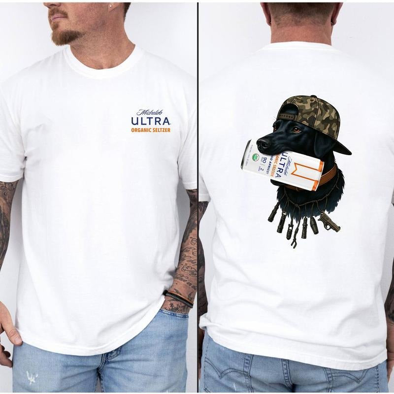 Michelob Ultra Organic Seltzer T-Shirt - Sweatshirt - Hoodie, Drinking Graphic Tee for Dog Lovers, Father's Day Gift,...