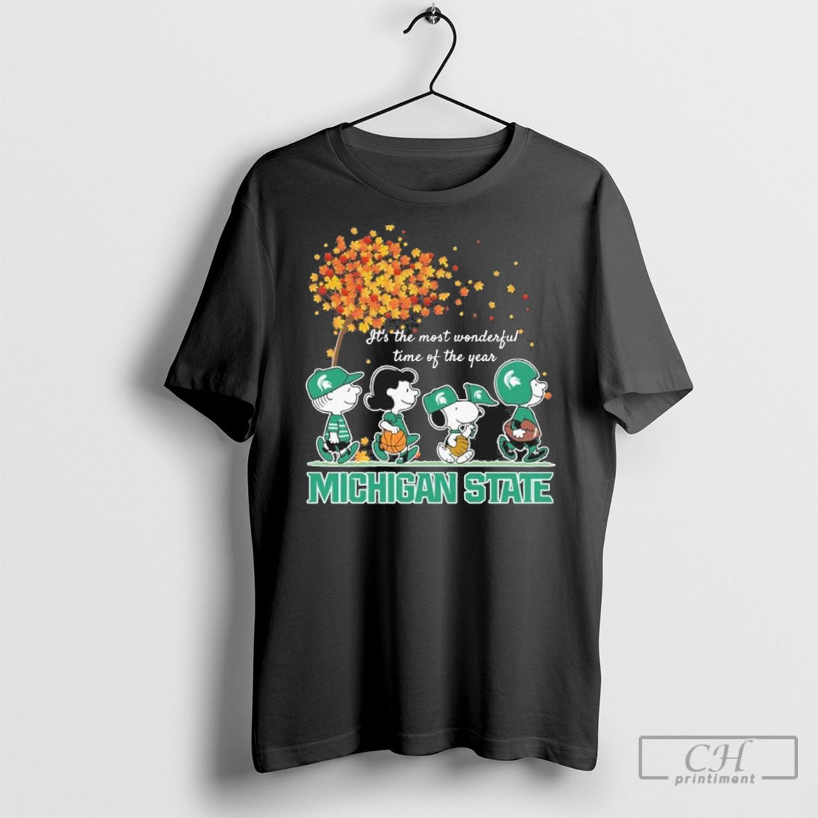 Michigan State Spartans And Peanuts Characters Its The Most Wonderful Time Of The Year