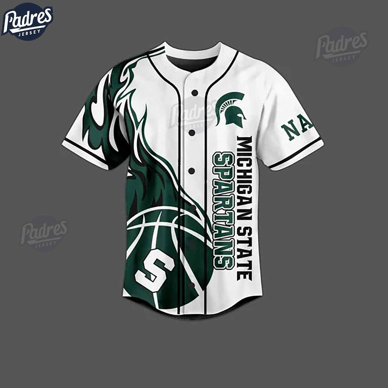 Michigan State Spartans Basketball Team Custom NCAA Baseball Jersey - Padres Jersey Oasis: Elevate Your... (Image 3)