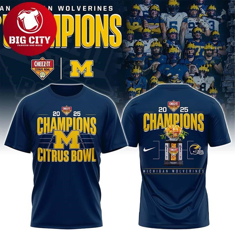 Official Michigan Wolverines Citrus Bowl Champions Two Sided Shirt