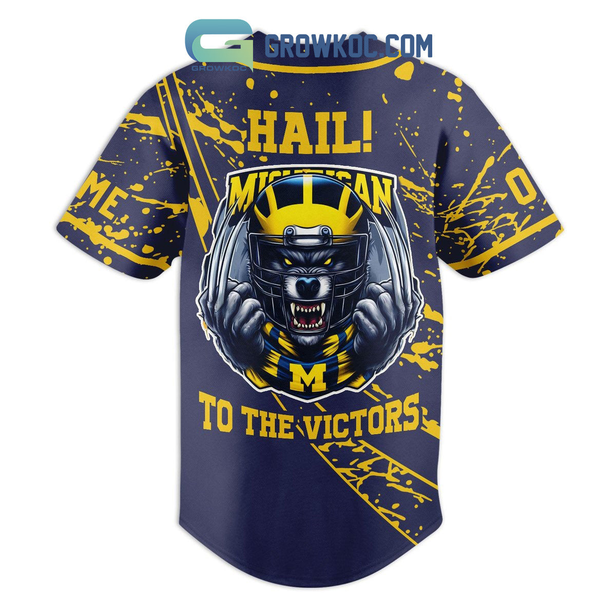 Michigan Wolverines Hail To The Victors Fan Personalized Baseball Jersey