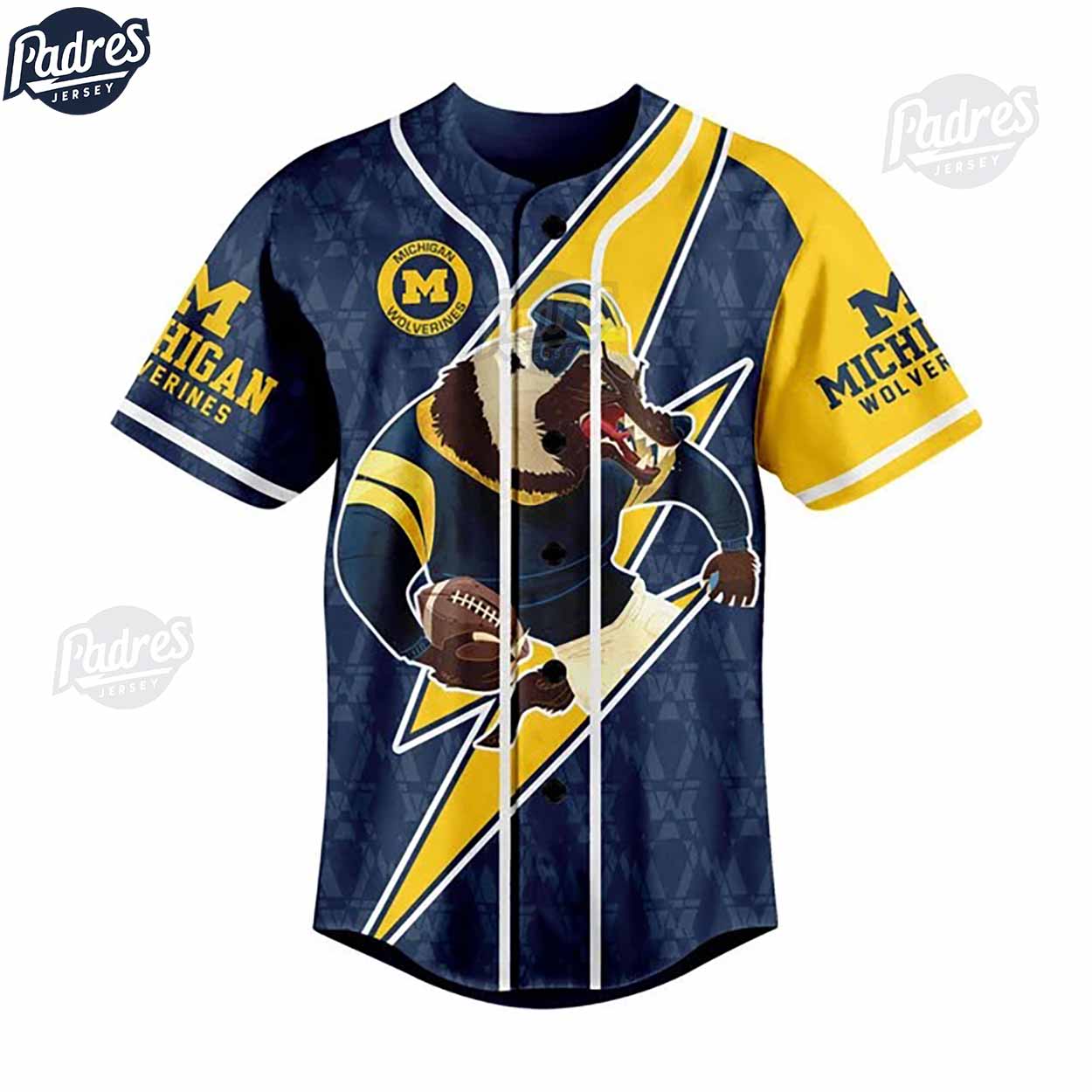Michigan Wolverines I Am A Die Hard Wolverines Fan Baseball Jersey Style - Padres Jersey Oasis: Elevate Your... (Image 3)