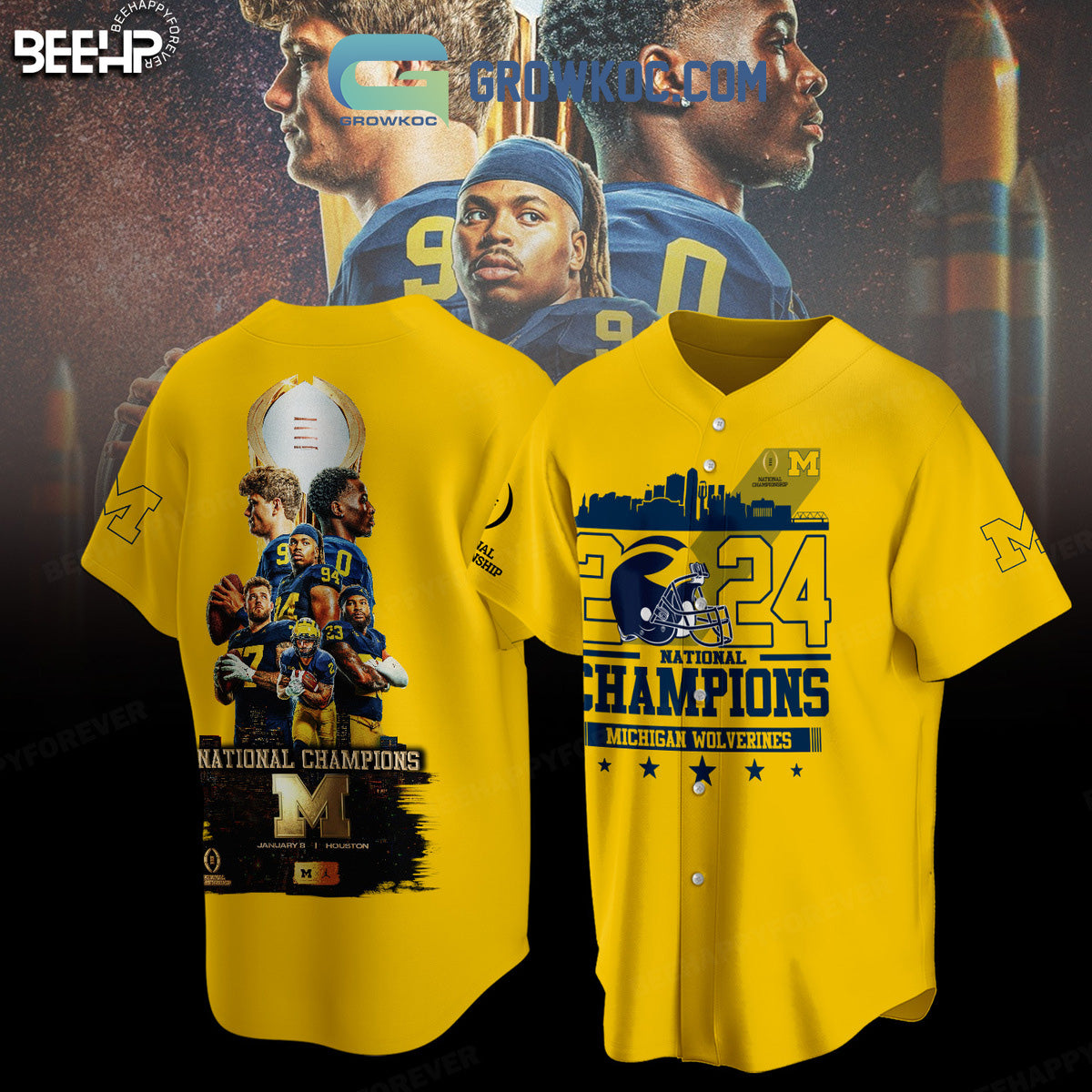 Michigan Wolverines National Champions 2024 Baseball Jersey
