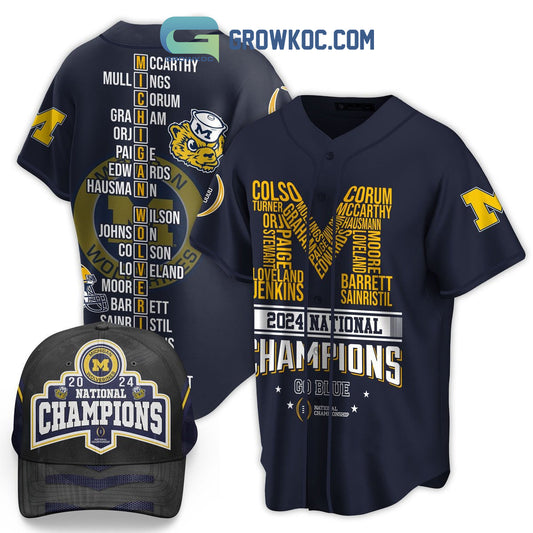Michigan Wolverines National Champions 2024 Go Blue Baseball Jersey