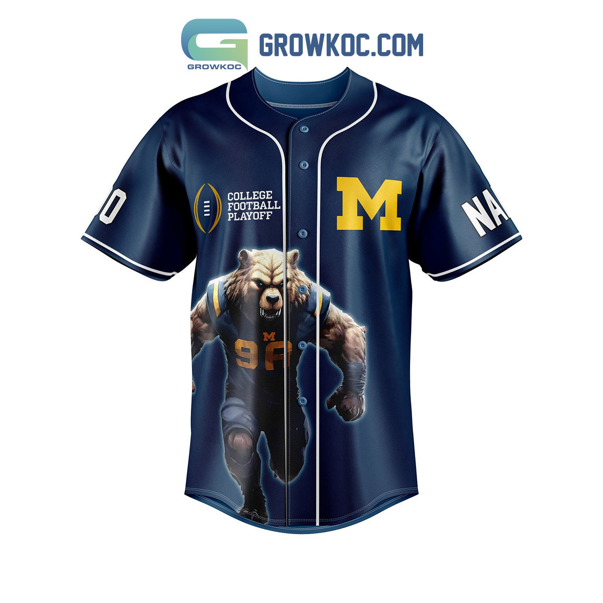 Michigan Wolverines Rose Bowl Game Personalized Baseball Jersey