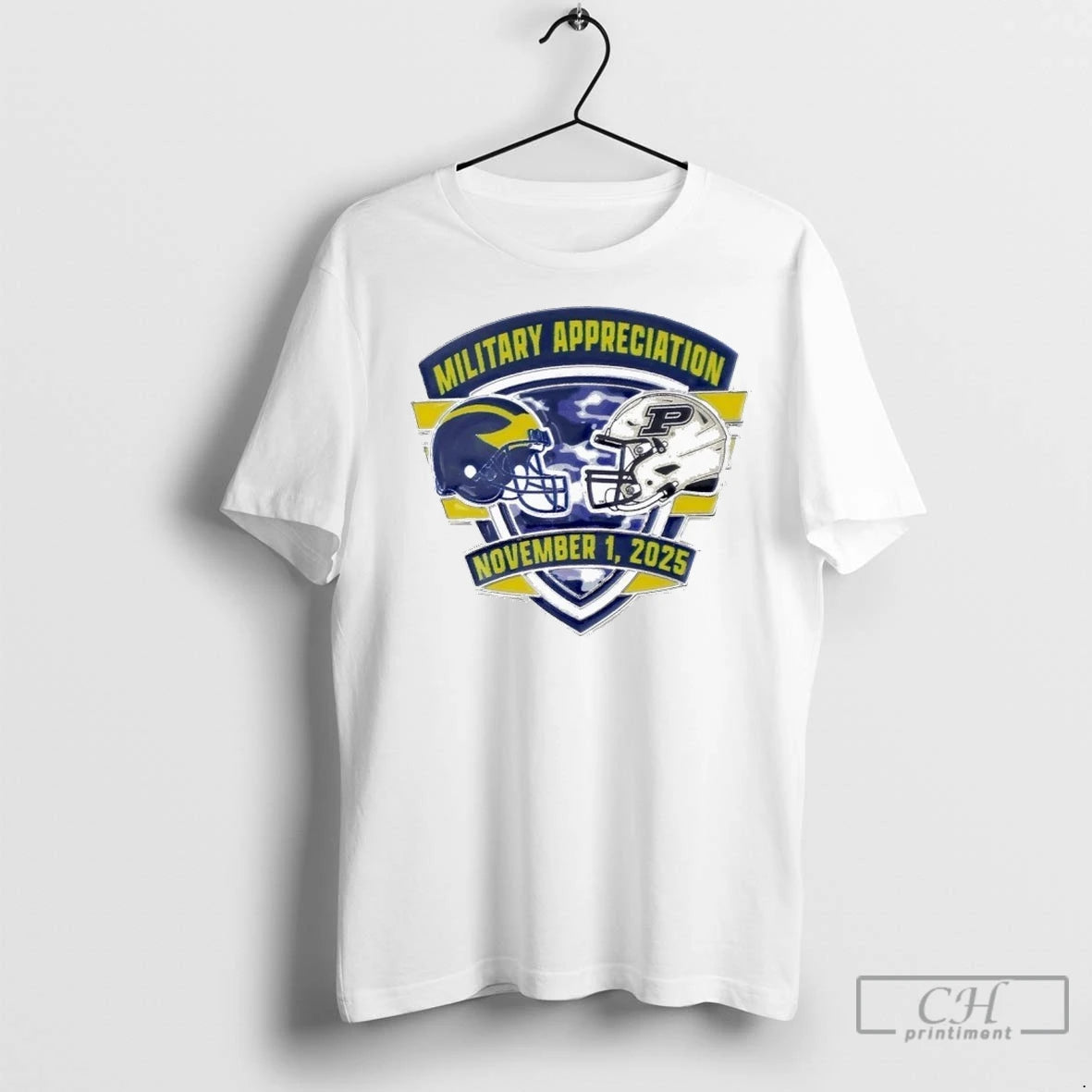Michigan Wolverines Vs Purdue Boilermakers 2025 Gameday Military Appreciation T Shirts