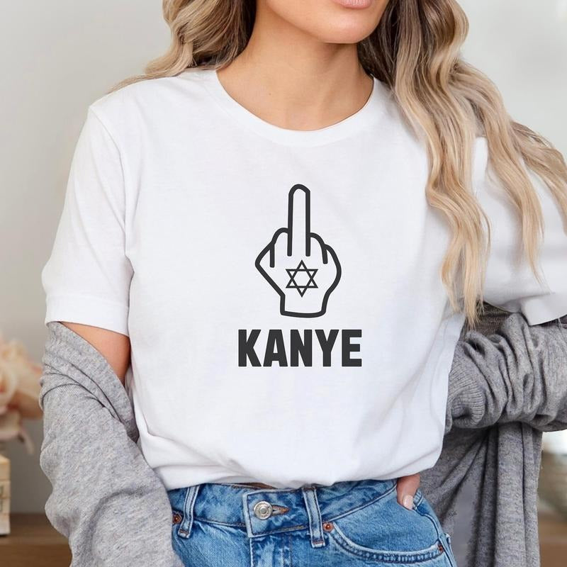 Middle Finger Kanye Shirt, F*ck Kanye Shirt, Anti Nazi Tee Hoodie, Sweatshirt | WearSparks.com