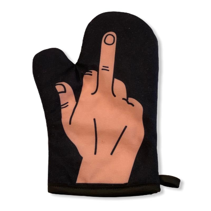 Middle Finger Oven Mitt Funny Flip The Bird Graphic Novelty Kitchen Glove Funny Graphic Kitchenwear Funny Food  Novelty...