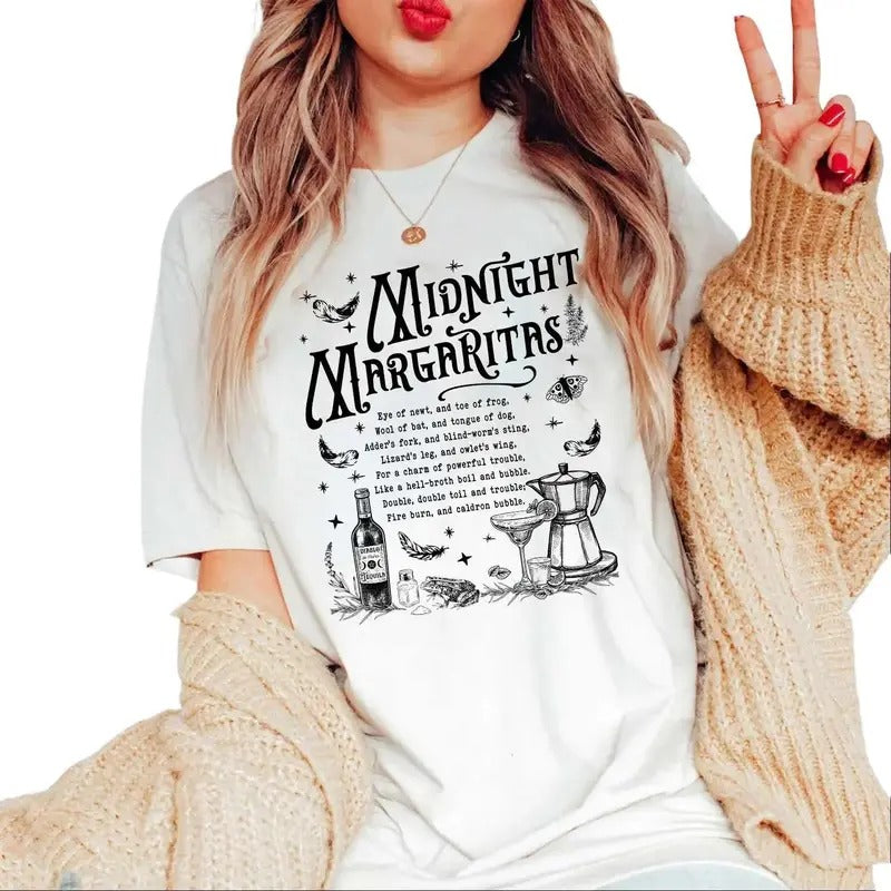 Midnight Magaritas Halloween Shirt, Chillin fall Tee, Love Halloween Shirt, Night Fall Halloween Hoodie, Sweatshirt