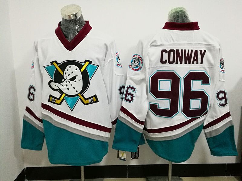 Mighty Ducks #96 Charlie Conway Movie Jersey Worn Style 1