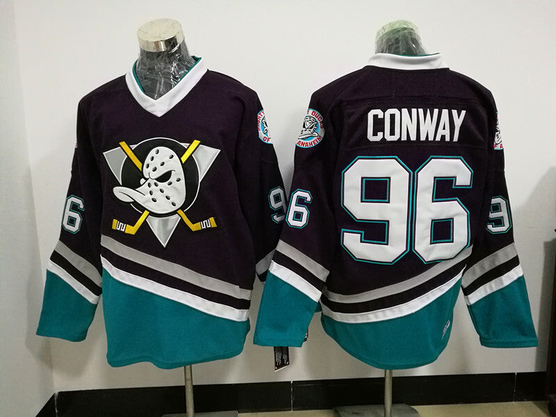 Mighty Ducks #96 Charlie Conway Movie Jersey Worn Style 2