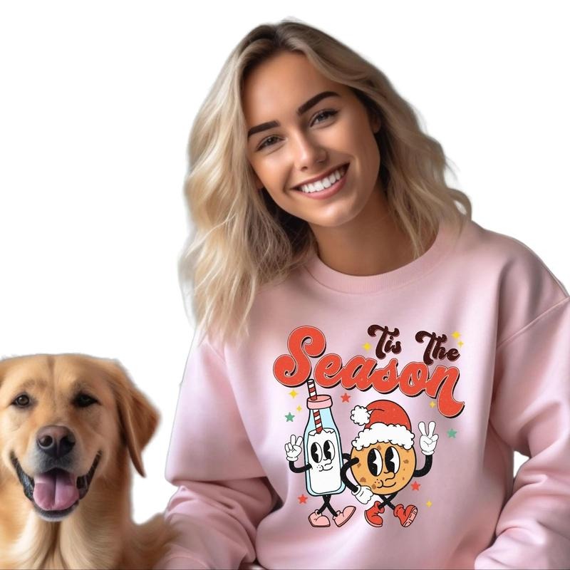 Milk and Cookies Tis' the season Crewneck Sweatshirt T-Shirts, Hoodie | WearSparks.com