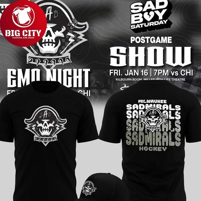 Milwaukee Admirals Emo Night 2026 Emo Nite Two Sided Shirt