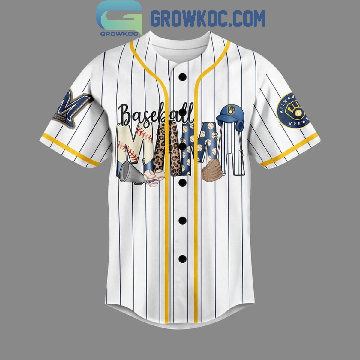 Milwaukee Brewers Baseball Mama Personalized Baseball Jersey