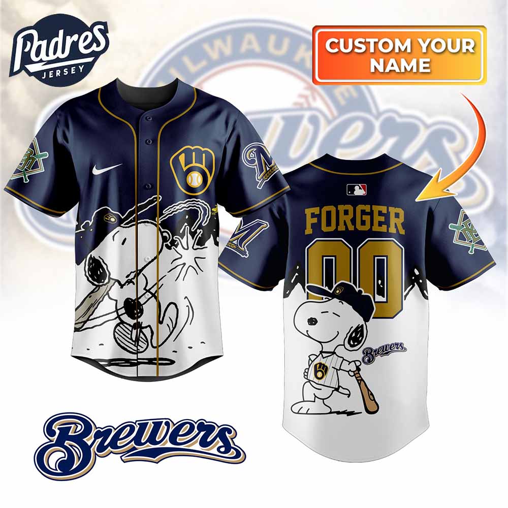 Milwaukee Brewers x Peanuts Personalized Baseball Jersey For Fans 2025 - Padres Jersey Oasis: Elevate Your... (Image 1)
